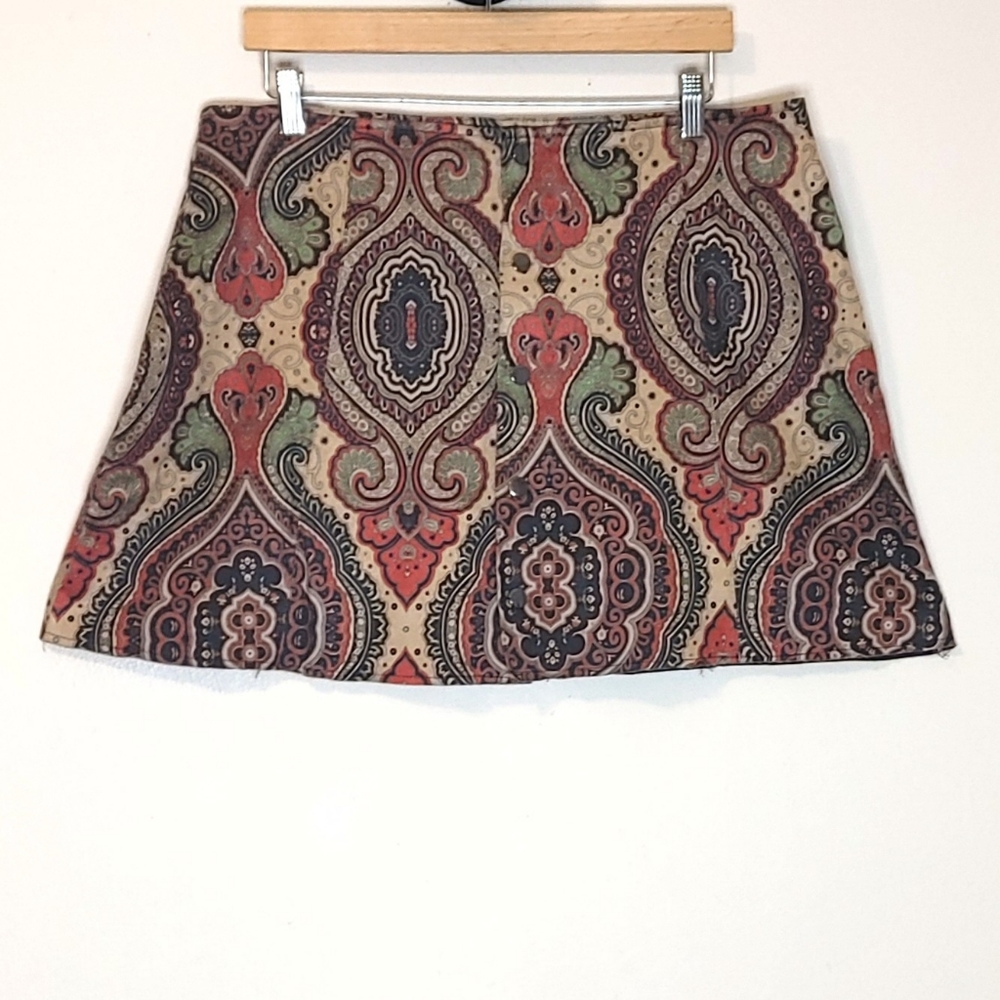 Fashion Union Paisley Print A line Skirt Xlarge